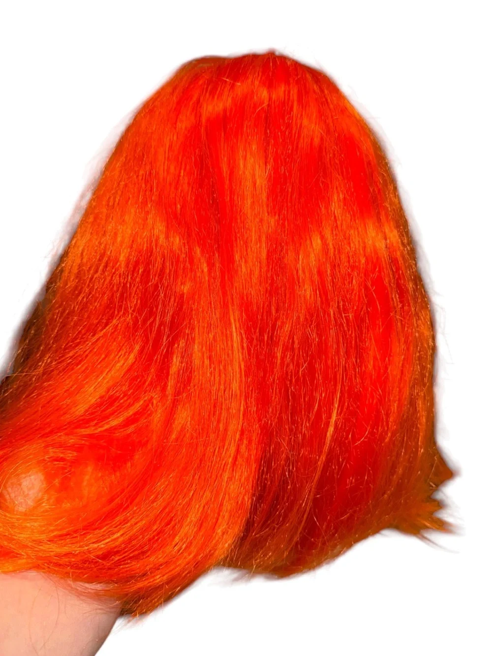 Vibrant Orange Synthetic Bob Wig - Women Hair